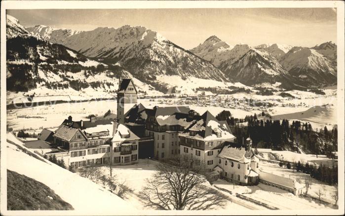 Oberstdorf Sanatorium Wasach mit Alpen