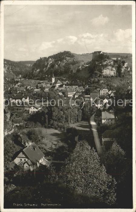 Pottenstein Oberfranken Ortsansicht mit Burg