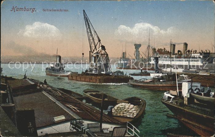 Werftbau Schwimmkrahn Hamburg Boote Schiff