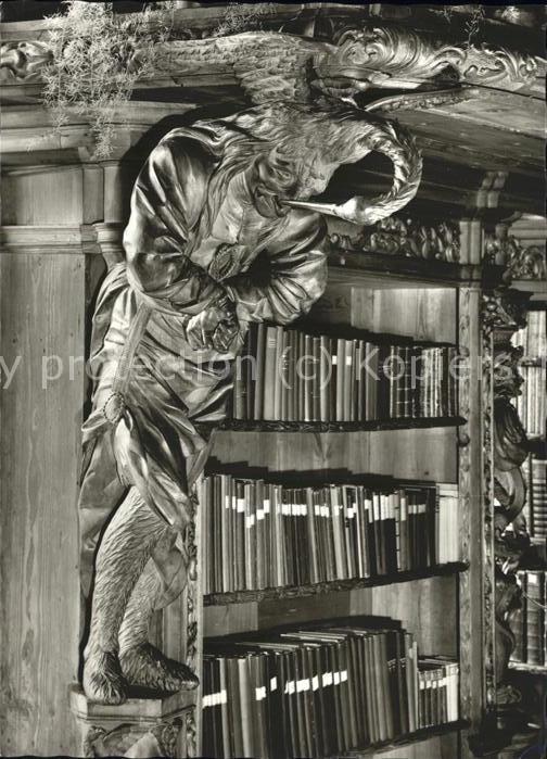 Bibliothek Library Waldsassen Holzfigur Kritiker Cistercie