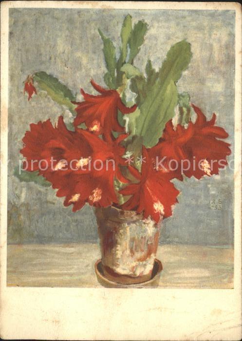 Blumen Roter Krakus Künstlerkarte J.R. Schelle