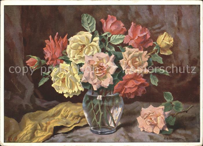 Rosen Künstlerkarte W.H. Wendlberger Nr. 5027