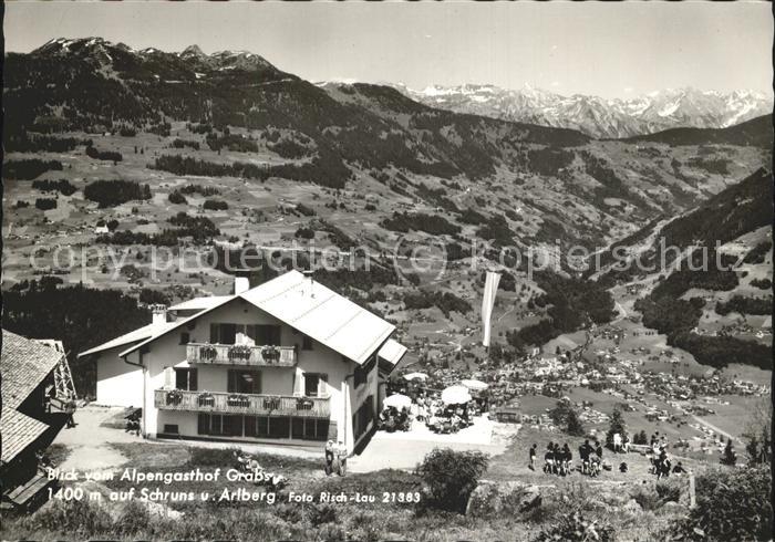 Schruns Vorarlberg Alpengasthof Grabs mit Blick auf Schrun