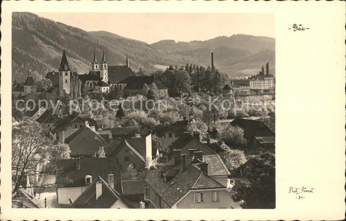 Goess Teilansicht mit Stift Goess ehemaliges Benediktinerkloster