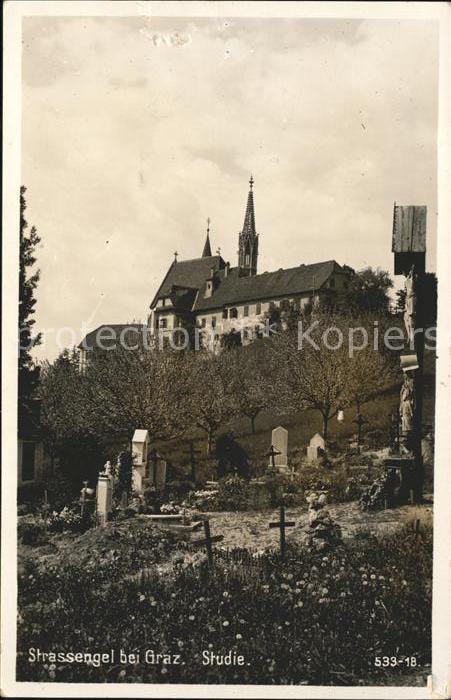 Judendorf-Strassengel Wallfahrtskirche Maria Strassengel Friedhof Kreuz Studie