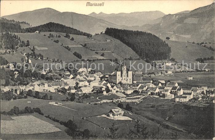 Mariazell Steiermark Gesamtansicht mit Basilika