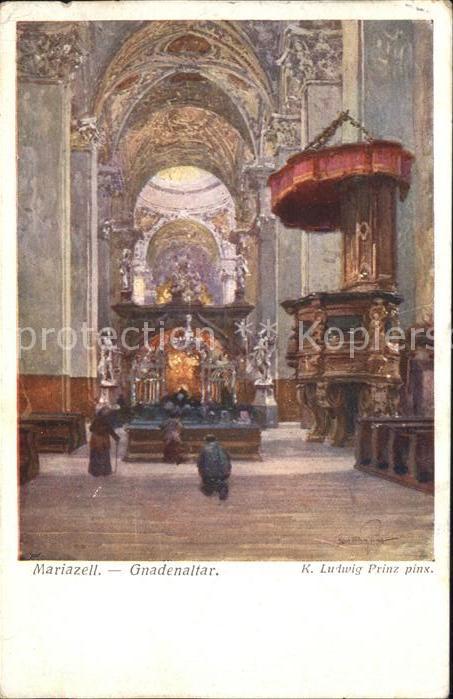 Mariazell Steiermark Basilika Gnadenaltar Kanzel Kuenstlerkarte