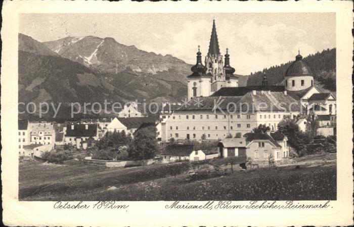 Mariazell Steiermark Basilika Blick zum oetscher Ybbstaler Alpen