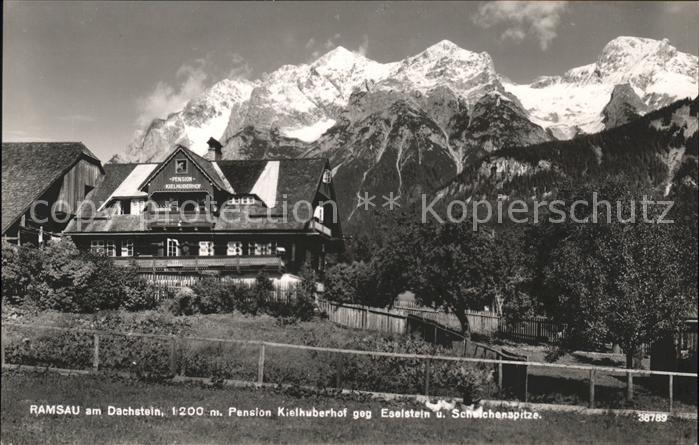 Ramsau Dachstein Steiermark Pension Kielhuberhof gegen Eselstein und Scheichensp