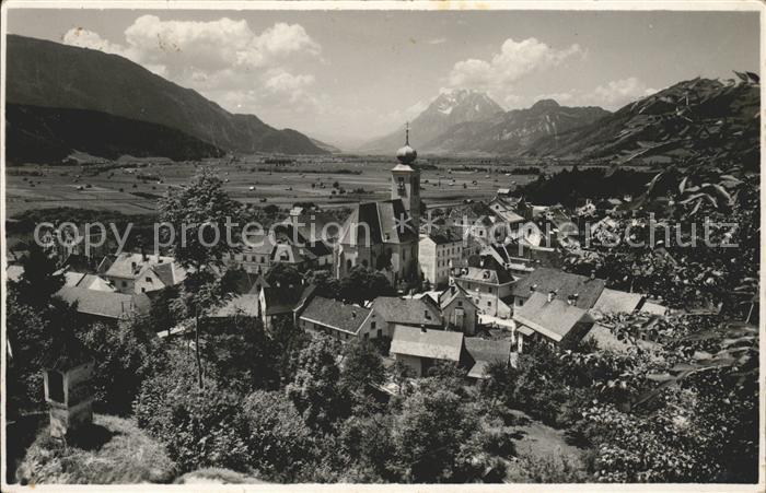 Liezen Steiermark Ortsansicht mit Kirche Grimming Dachsteingebirge
