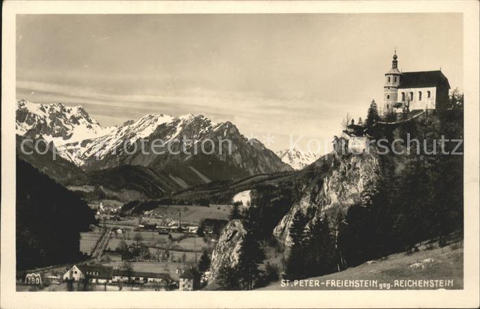 St Peter Freienstein Panorama mit Wallfahrtskirche Maria Freienstein Reichenstei