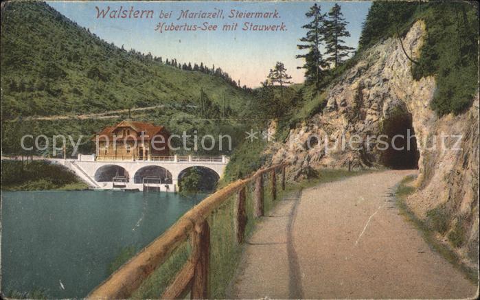 Mariazell Steiermark Walstern Hubertussee mit Stauwerk Tunnel