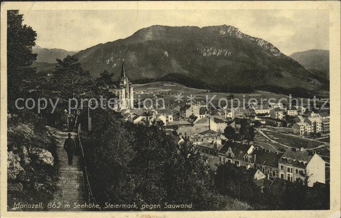 Mariazell Steiermark Teilansicht Basilika gegen Sauwand