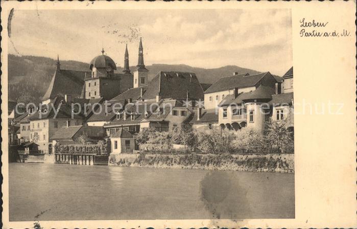 Leoben Partie an der Mur Kirche