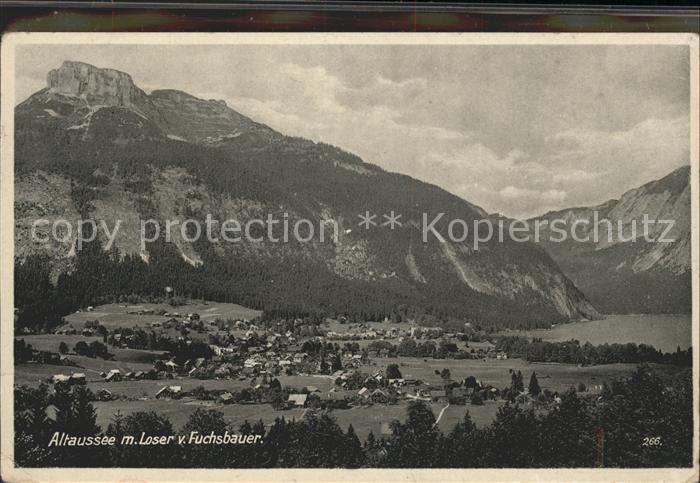 Altaussee Panorama mit Loser Totes Gebirge Blick vom Gasthaus Fuchsbauer