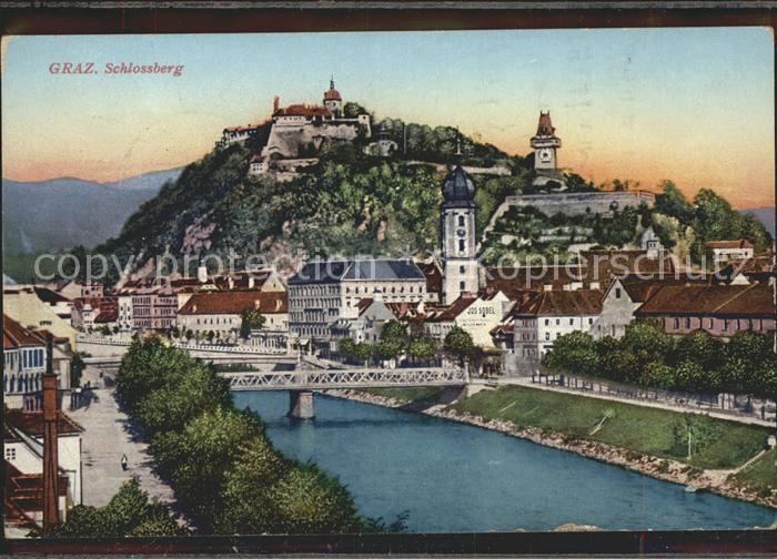 Graz Steiermark Uferweg an der Mur Brücke Schlossberg U