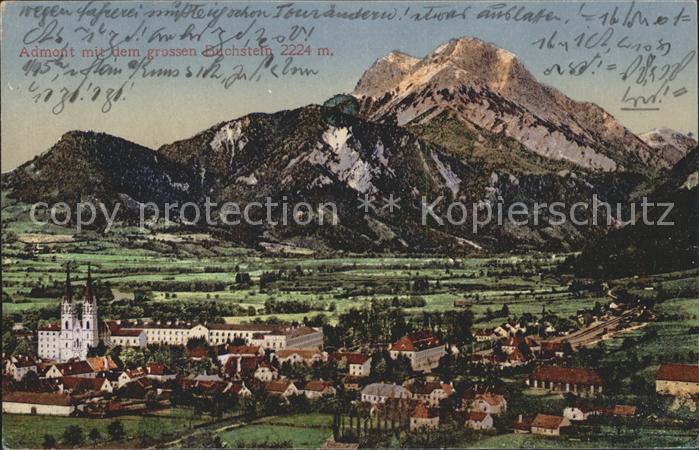 Admont Steiermark Gesamtansicht mit dem grossen Buchstein