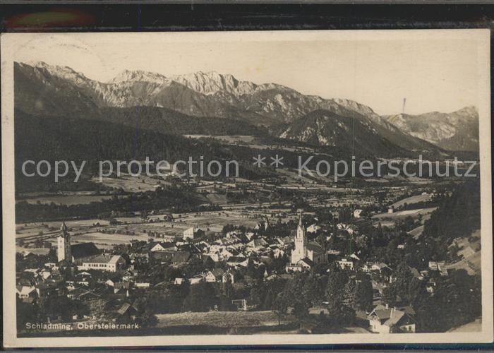 Schladming Obersteiermark Gesamtansicht mit Alpenpanorama