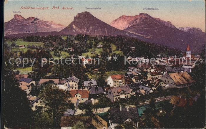 Bad Aussee Steiermark Teilansicht mit Loser Tressenstein Trisselwand Totes Gebir
