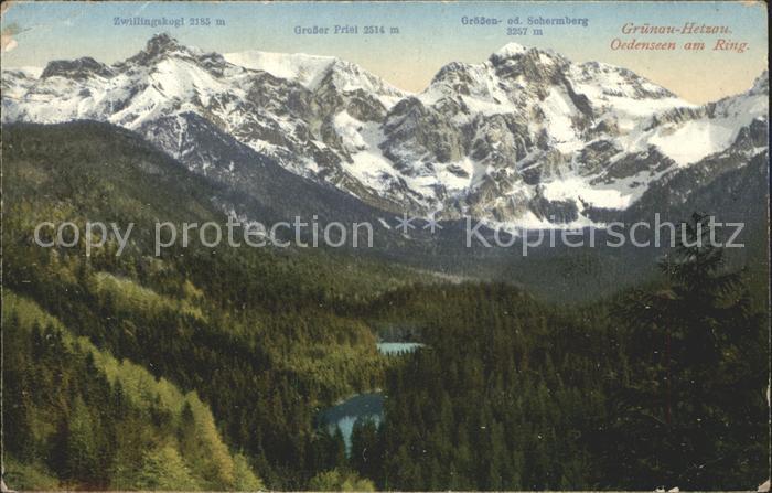 Hetzau Gruenau Almtal Oedenseen am Ring Bergsee Alpenpanorama Prielgruppe Totes