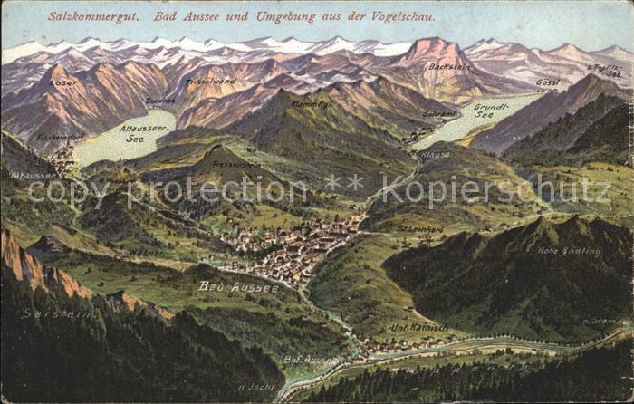 Bad Aussee Steiermark und Umgebung aus der Vogelschau Alpenpa