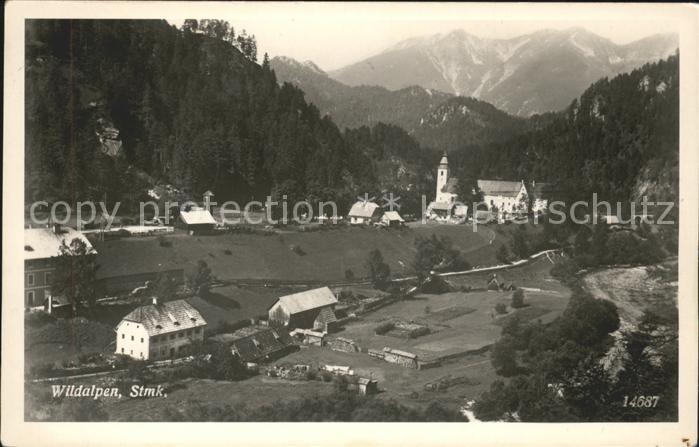 Wildalpen Ortsansicht mit Kirche