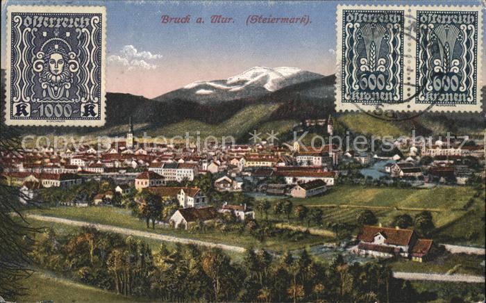 Bruck Mur Gesamtansicht Stempel auf AK