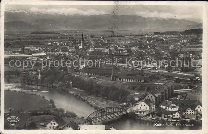 Knittelfeld Steiermark Stadtansicht mit Alpen Brücke