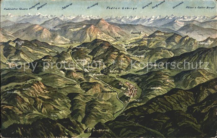 Neumarkt Steiermark aus der Vogelschau Alpenpanorama