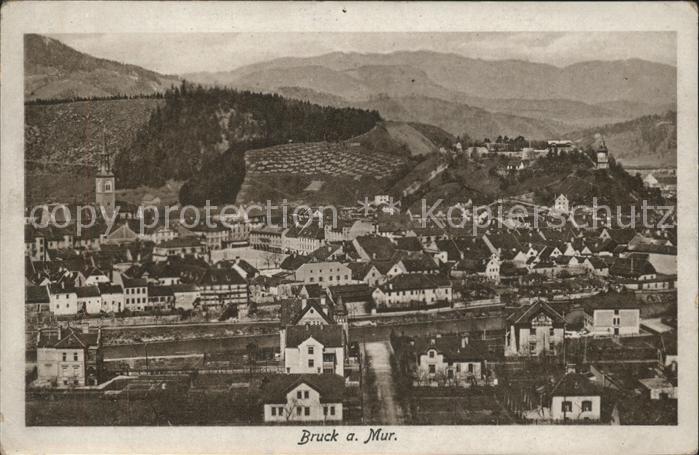 Bruck Mur Blick über die Stadt mit Alpenpanorama