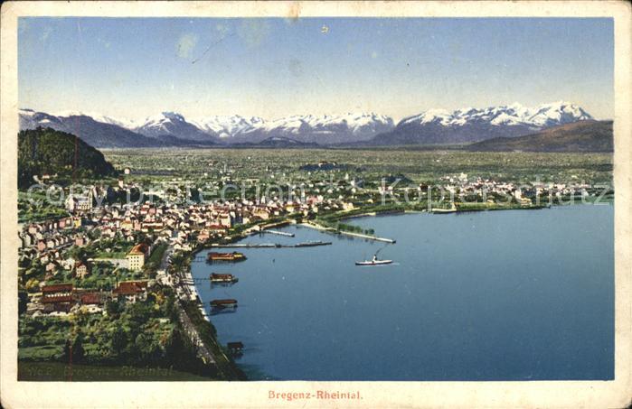 Bregenz Vorarlberg Panorama Bodensee Hafen Rheintal Schweizer Alpen