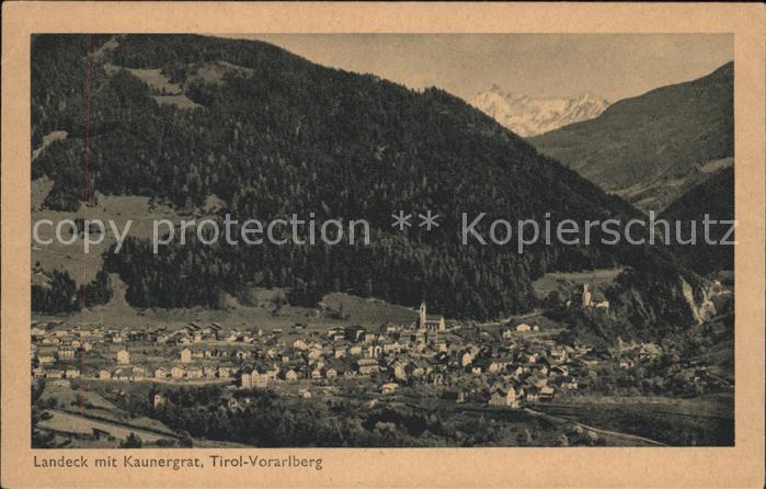 Landeck Tirol Gesamtansicht mit Kaunergrat