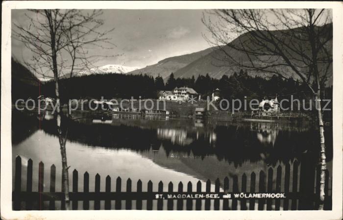 St Magdalen Villach Partie am Magdalensee Blick zum Woellaner Nock Gurktaler Alp