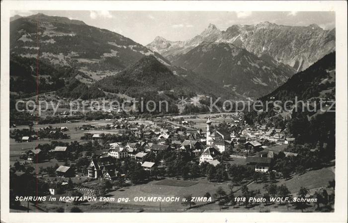 Schruns Vorarlberg Gesamtansicht mit Golmerjoch und Zimba