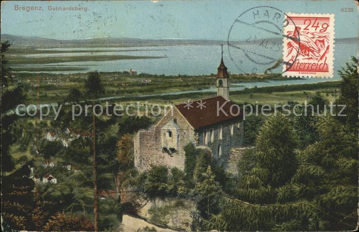 Bregenz Vorarlberg Gebhardsberg Bodensee Stempel auf AK