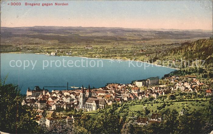 Bregenz Vorarlberg Blick ueber die Stadt gegen Norden Bodensee