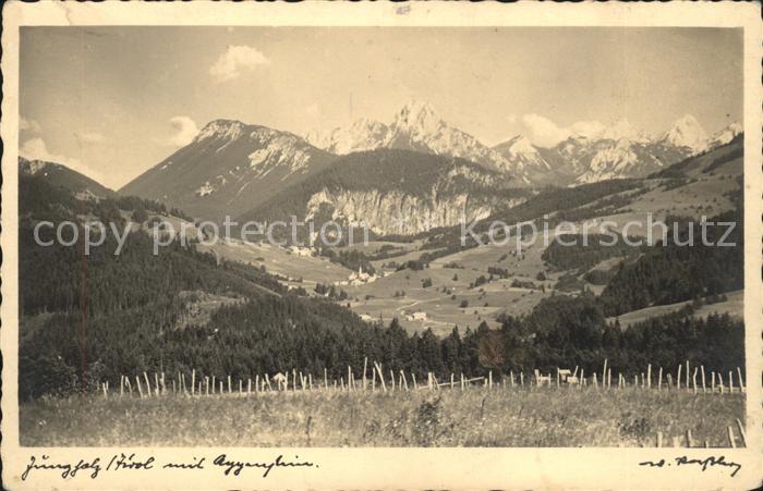 Jungholz Tirol Panorama mit Aggenstein Allgaeuer Alpen
