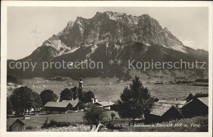 Lermoos Tirol und Ehrwald gegen Zugspitze und Wettersteinmassiv