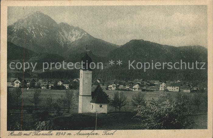 Reutte Tirol Ortsansicht mit Kirche Thaneller Lechtaler Alpen