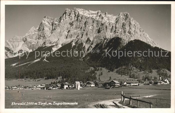 Ehrwald Tirol Panorama mit Zugspitzmassiv