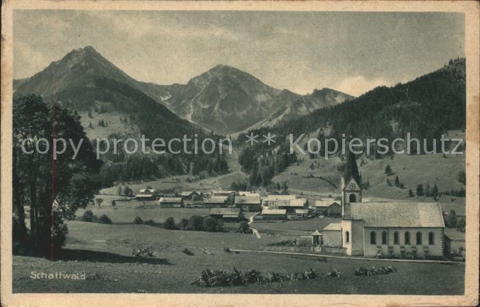 Schattwald Gesamtansicht mit Alpen