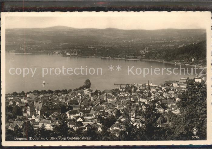 Bregenz Vorarlberg Panorama Blick vom Gebhardsberg Altstadt Hafen Bodensee