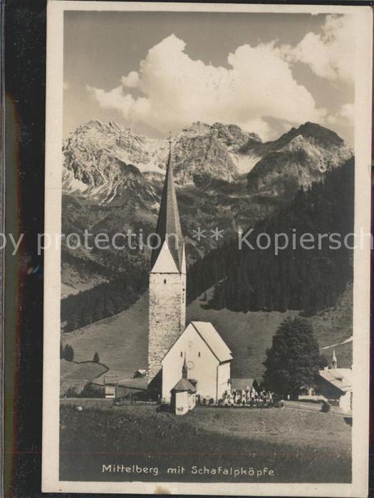 Mittelberg Vorarlberg Partie an der Kirche Schafalpenkoepfe Allgaeuer Alpen