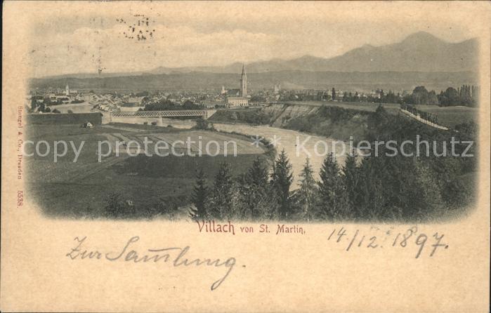 Villach Kaernten Panorama Blick von St. Martin Partie an