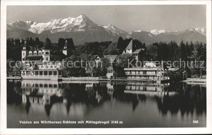 Velden Woerthersee Schloss mit Mittagskogel