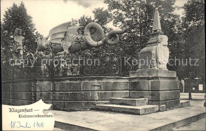 Klagenfurt Woerthersee Lindenwurmbrunnen