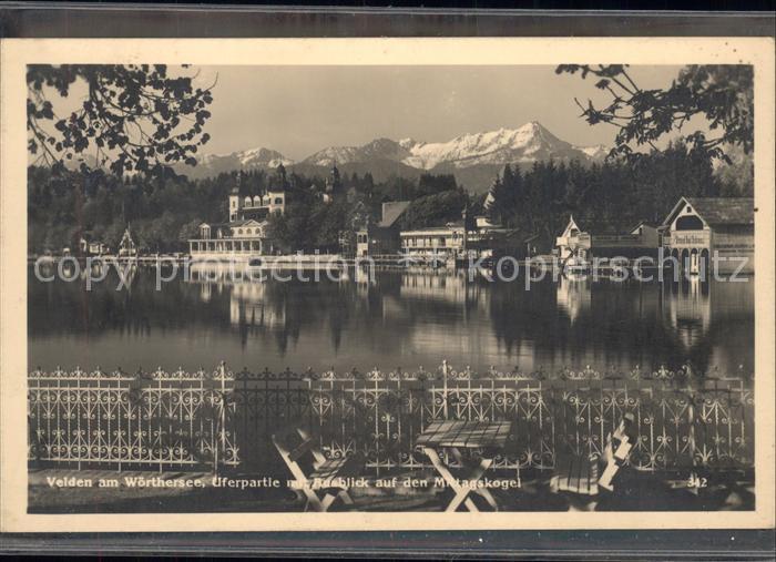 Velden Woerthersee Uferpartie mit Mittagskogel