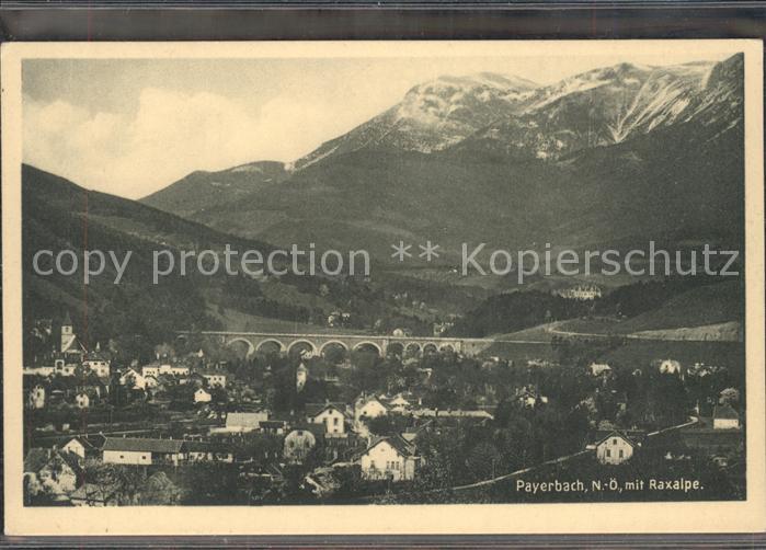 Payerbach mit Viadukt und Raxalpe