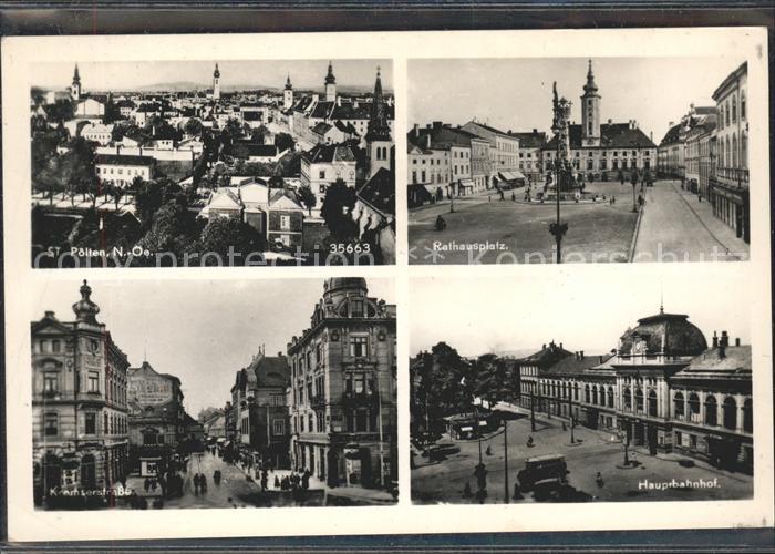 St Poelten Teilansicht Rathausplatz Kremserstr Hauptbahnhof