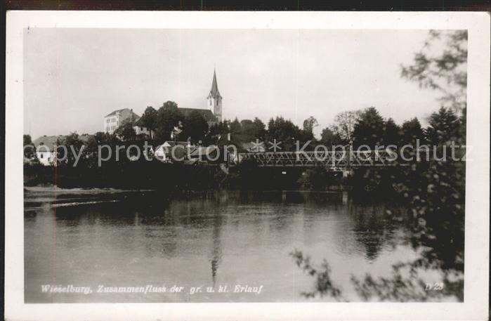 Wieselburg Bruecke am Zusammenfluss der gr und kl Erlauf